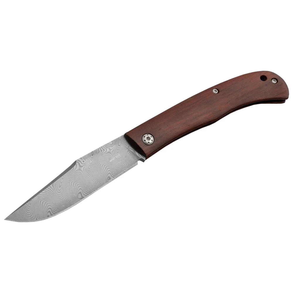 Couteau De Poche Slack Damascus Manche Cocobolo Boker Plus – Image 2