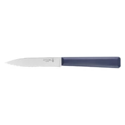 Couteau D'office Cranté N°313 Bleu Lame 100mm Manche Polymère Opinel