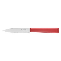 Couteau D'office Cranté N°313 Rouge Lame 100mm Manche Polymère Opinel