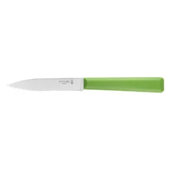 Couteau D'office Cranté N°313 Vert Lame 100mm Manche Polymère Opinel