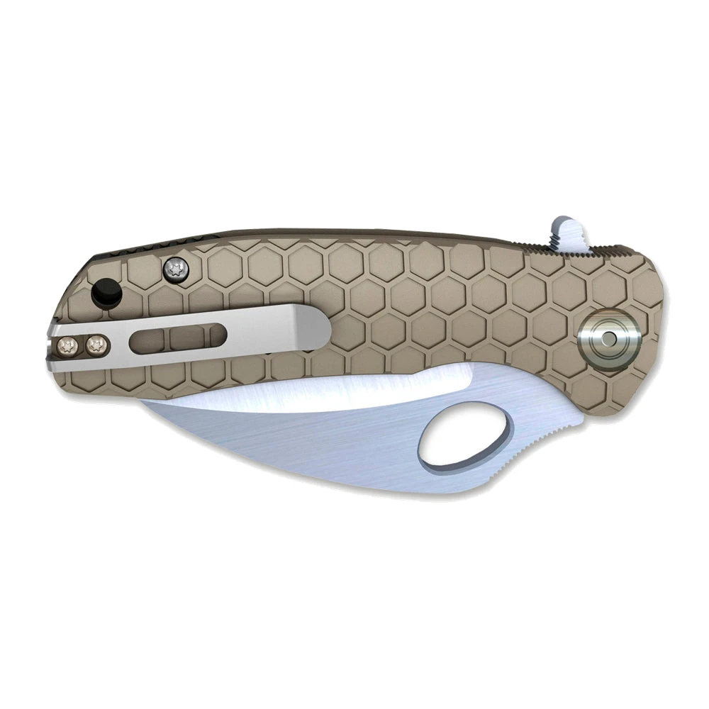 Karambit Claw Large Tan Serrated Manche FRN Honey Badger